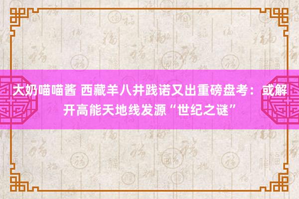 大奶喵喵酱 西藏羊八井践诺又出重磅盘考：或解开高能天地线发源“世纪之谜”