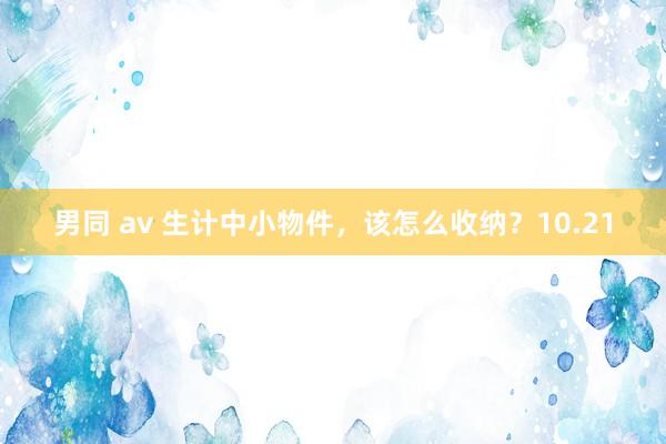 男同 av 生计中小物件，该怎么收纳？10.21