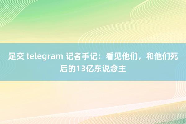 足交 telegram 记者手记：看见他们，和他们死后的13亿东说念主