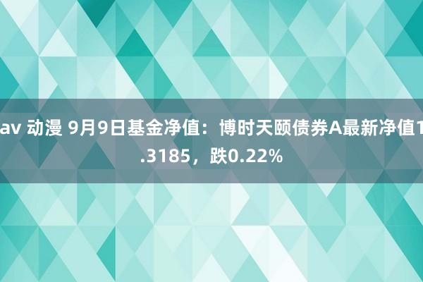 av 动漫 9月9日基金净值：博时天颐债券A最新净值1.3185，跌0.22%