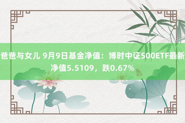 爸爸与女儿 9月9日基金净值：博时中证500ETF最新净值5.5109，跌0.67%