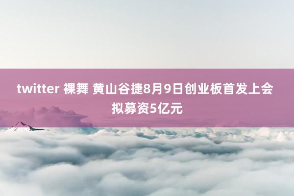 twitter 裸舞 黄山谷捷8月9日创业板首发上会 拟募资5亿元