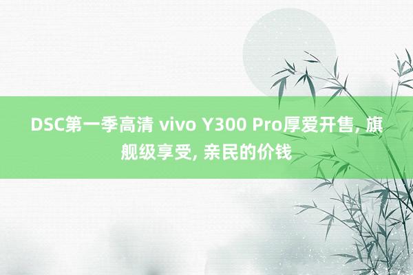 DSC第一季高清 vivo Y300 Pro厚爱开售， 旗舰级享受， 亲民的价钱