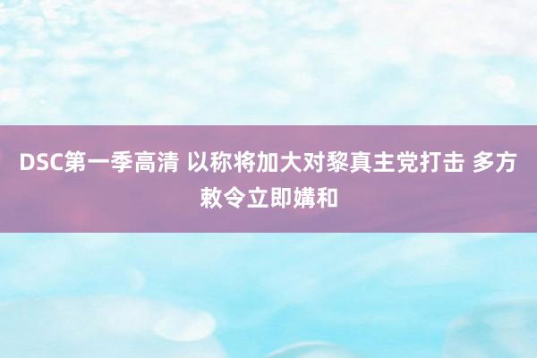 DSC第一季高清 以称将加大对黎真主党打击 多方敕令立即媾和