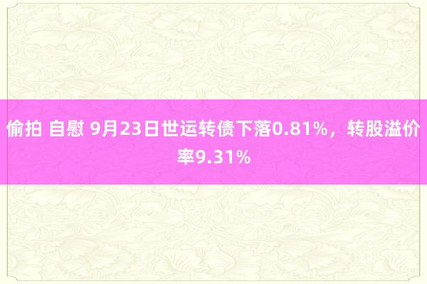 偷拍 自慰 9月23日世运转债下落0.81%，转股溢价率9.31%