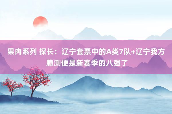 果肉系列 探长：辽宁套票中的A类7队+辽宁我方 臆测便是新赛季的八强了