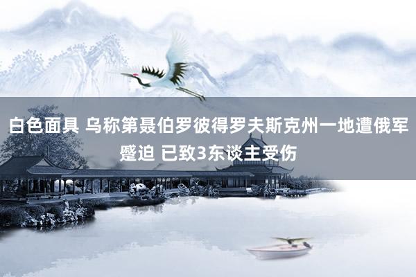 白色面具 乌称第聂伯罗彼得罗夫斯克州一地遭俄军蹙迫 已致3东谈主受伤