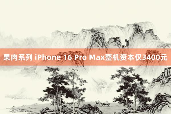 果肉系列 iPhone 16 Pro Max整机资本仅3400元