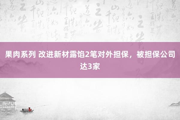 果肉系列 改进新材露馅2笔对外担保，被担保公司达3家