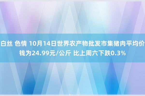 白丝 色情 10月14日世界农产物批发市集猪肉平均价钱为24.99元/公斤 比上周六下跌0.3%