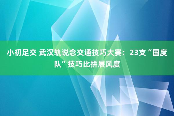 小初足交 武汉轨说念交通技巧大赛：23支“国度队”技巧比拼展风度