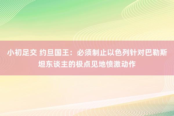 小初足交 约旦国王：必须制止以色列针对巴勒斯坦东谈主的极点见地愤激动作