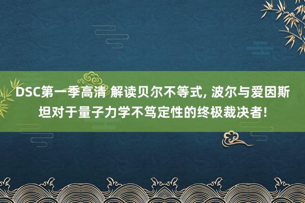 DSC第一季高清 解读贝尔不等式， 波尔与爱因斯坦对于量子力学不笃定性的终极裁决者!