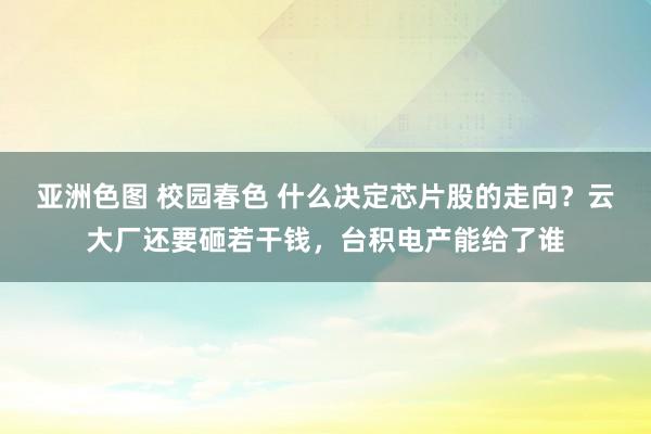 亚洲色图 校园春色 什么决定芯片股的走向？云大厂还要砸若干钱，台积电产能给了谁