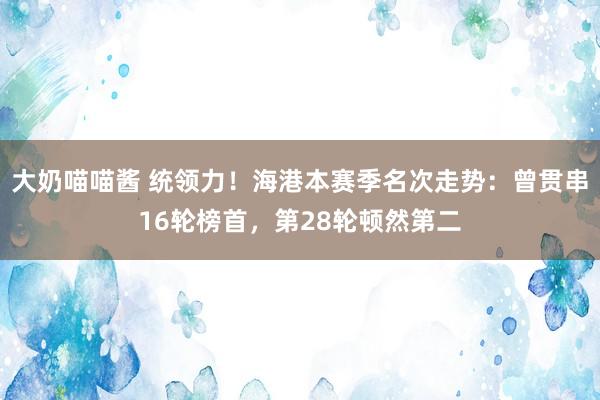 大奶喵喵酱 统领力！海港本赛季名次走势：曾贯串16轮榜首，第28轮顿然第二