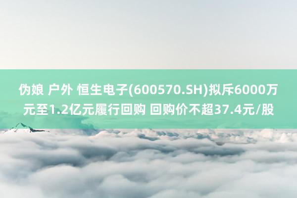 伪娘 户外 恒生电子(600570.SH)拟斥6000万元至1.2亿元履行回购 回购价不超37.4元/股