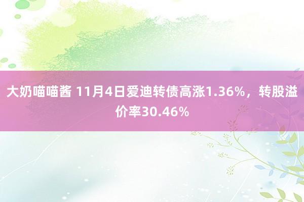 大奶喵喵酱 11月4日爱迪转债高涨1.36%，转股溢价率30.46%