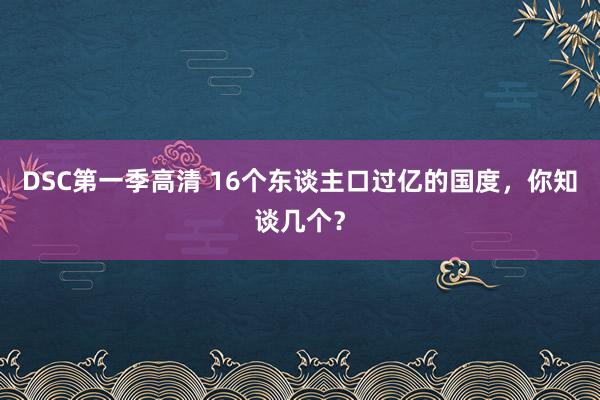 DSC第一季高清 16个东谈主口过亿的国度，你知谈几个？