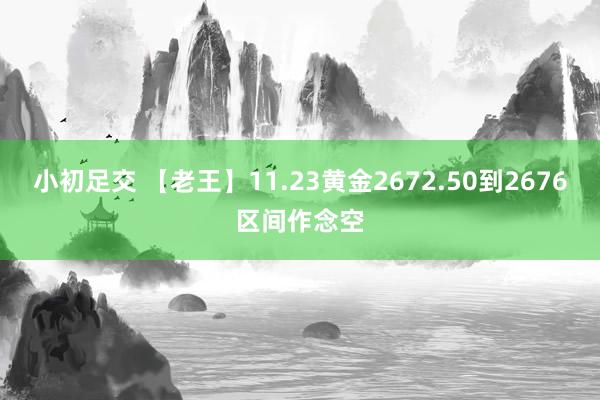 小初足交 【老王】11.23黄金2672.50到2676区间作念空