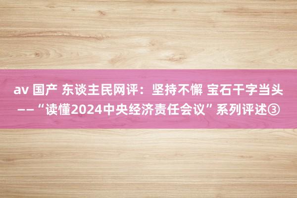 av 国产 东谈主民网评：坚持不懈 宝石干字当头——“读懂2024中央经济责任会议”系列评述③