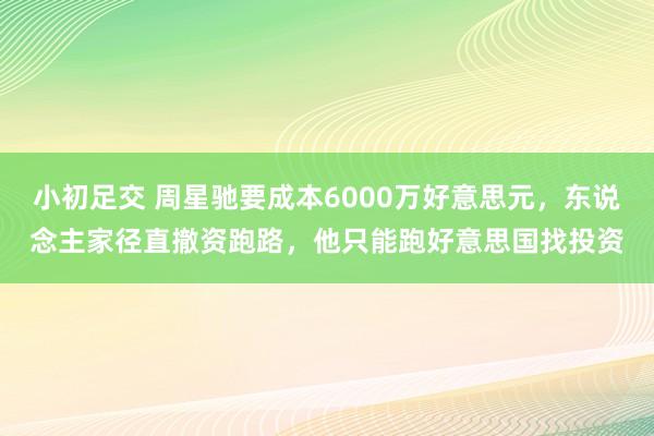 小初足交 周星驰要成本6000万好意思元，东说念主家径直撤资跑路，他只能跑好意思国找投资