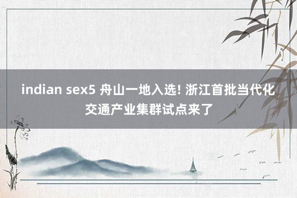 indian sex5 舟山一地入选! 浙江首批当代化交通产业集群试点来了