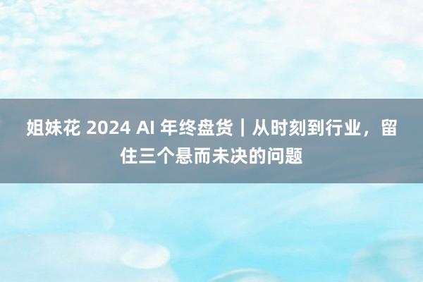 姐妹花 2024 AI 年终盘货｜从时刻到行业，留住三个悬而未决的问题