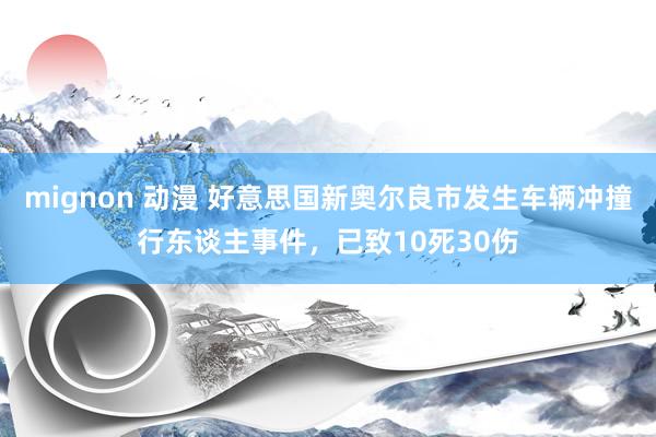 mignon 动漫 好意思国新奥尔良市发生车辆冲撞行东谈主事件，已致10死30伤