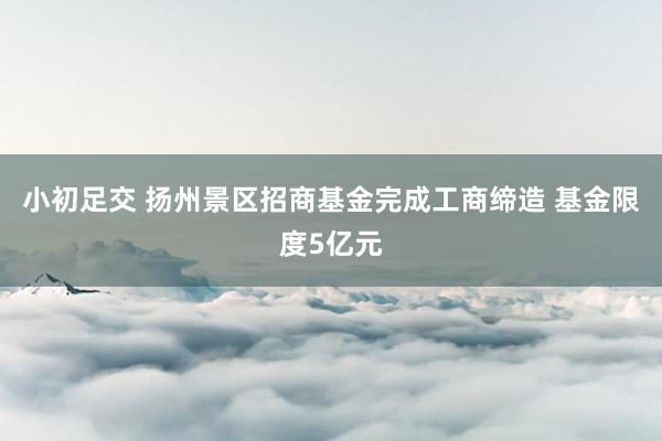 小初足交 扬州景区招商基金完成工商缔造 基金限度5亿元