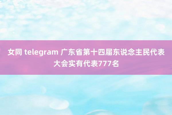 女同 telegram 广东省第十四届东说念主民代表大会实有代表777名