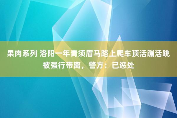 果肉系列 洛阳一年青须眉马路上爬车顶活蹦活跳被强行带离，警方：已惩处