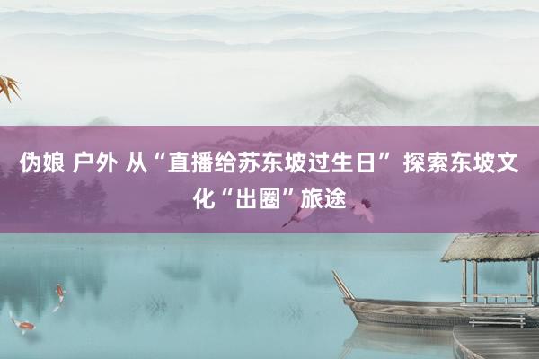 伪娘 户外 从“直播给苏东坡过生日” 探索东坡文化“出圈”旅途