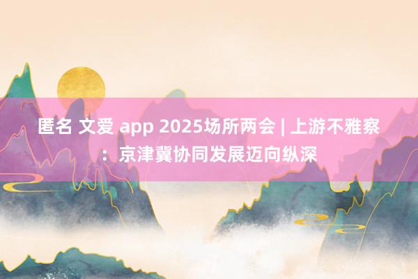 匿名 文爱 app 2025场所两会 | 上游不雅察：京津冀协同发展迈向纵深