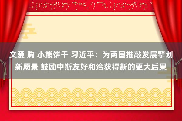 文爱 胸 小熊饼干 习近平：为两国推敲发展擘划新愿景 鼓励中斯友好和洽获得新的更大后果